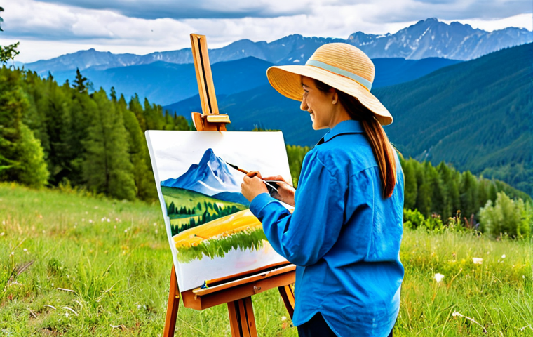 트위치에서 아트 방송하는 법 - Digital Painter at Work**

*   "A digital artist working on a vibrant painting on a tablet. She's in...