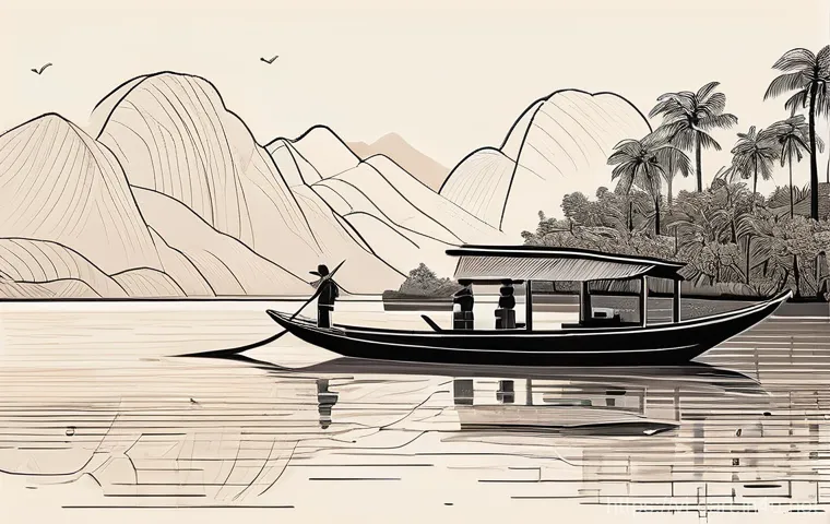 디지털아트 선화 스타일별 비교 - Minimalist Line Art of a Vietnamese Riverside Scene**
A minimalist line art illustration featuring a...